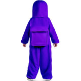 Disfraz de Among Us morado para niño espalda