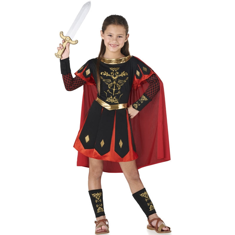 Disfraz de Centurión romano con capa para niña