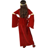 Disfraz de Dama Medieval Roja infantil espalda