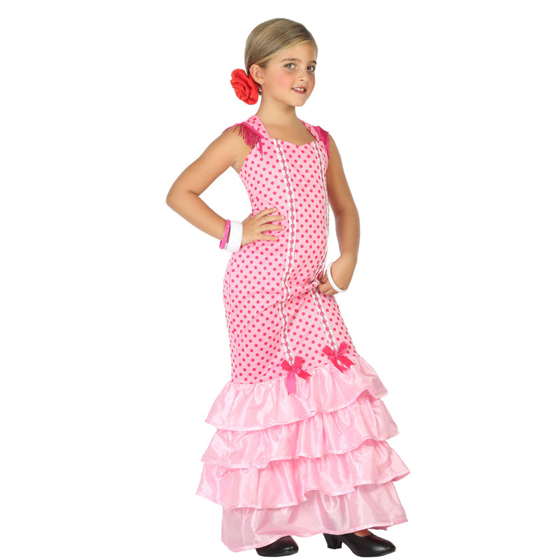 Disfraz de Flamenca Rosa para niña