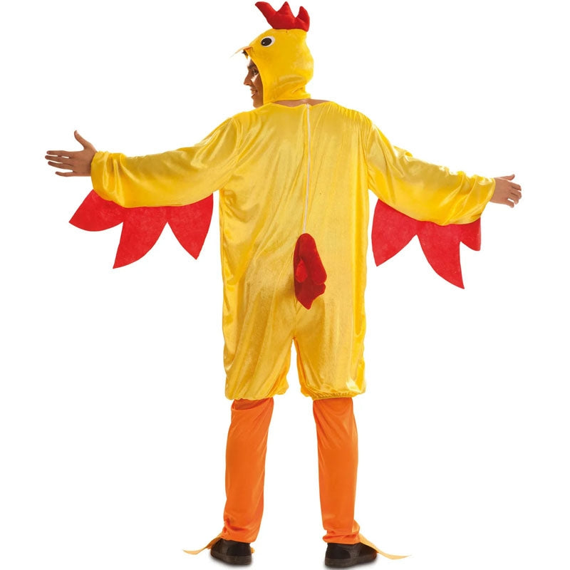 Disfraz de Gallo amarillo para hombre espalda