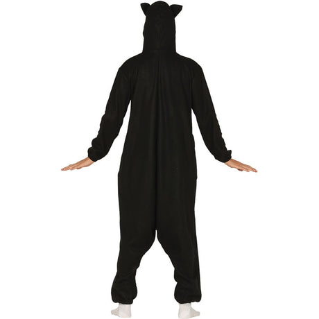 Disfraz de Gato Negro Kigurumi adulto espalda