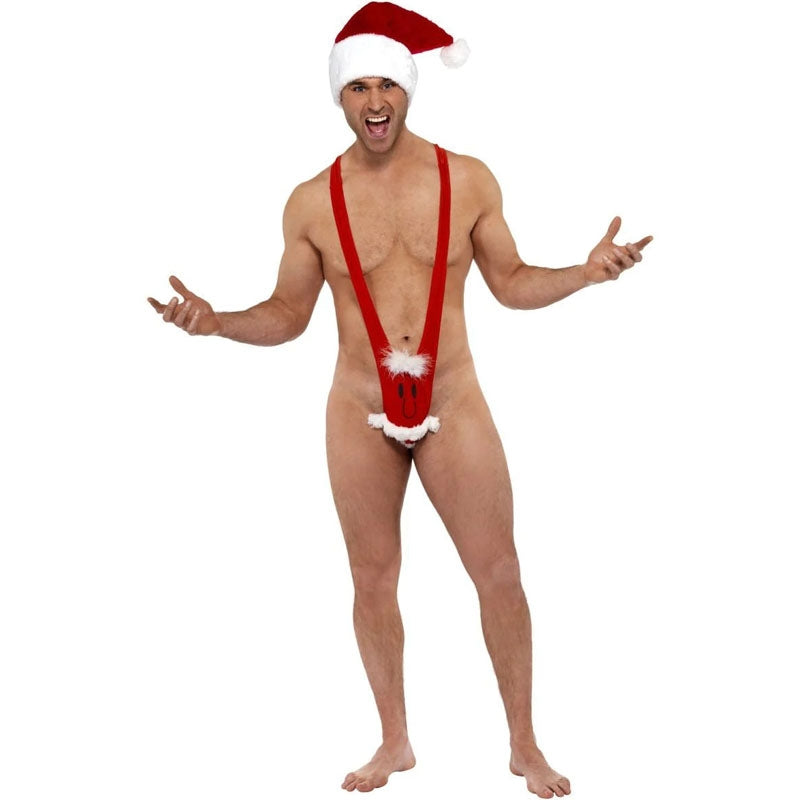 Disfraz de Mankini de Papá Noel para hombre