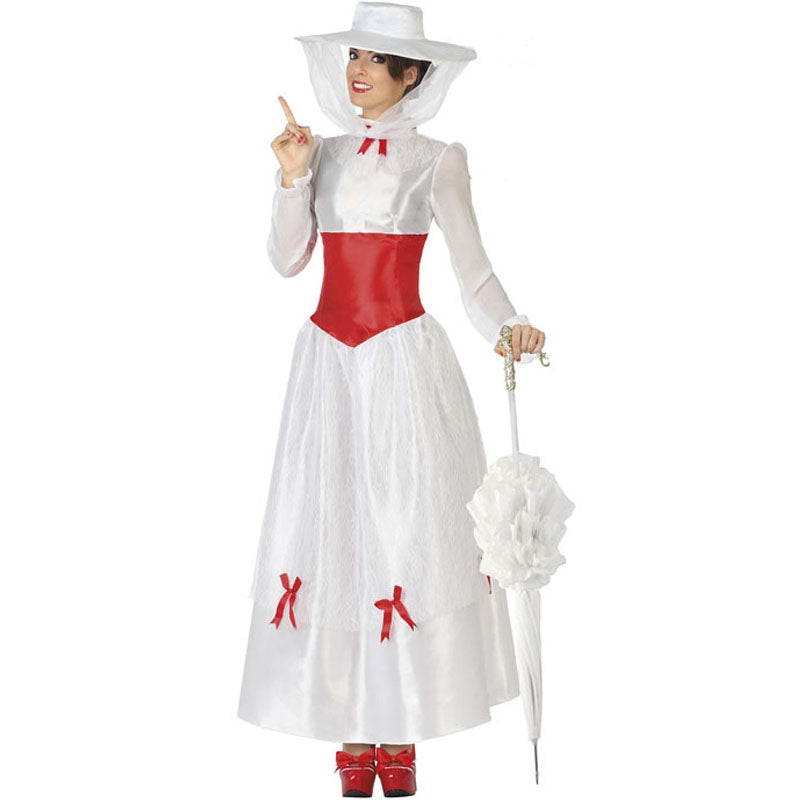 Disfraz de Mary Poppins blanco para mujer