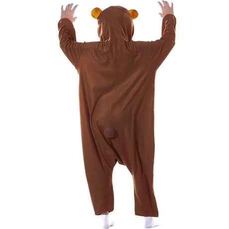 Disfraz de Oso Marrón Kigurumi para adulto espalda