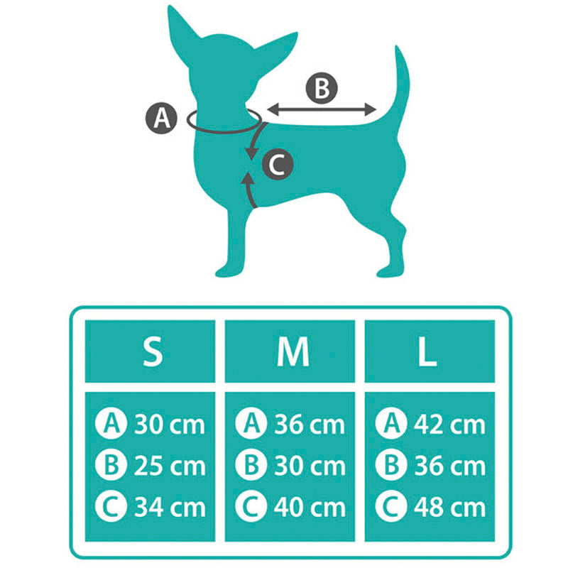 Disfraz de Pirata para perro Medidas