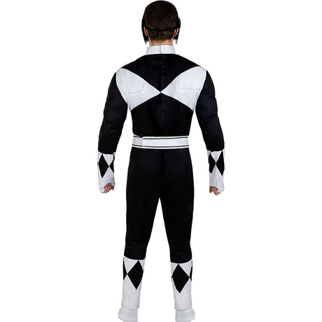 Disfraz de Power Ranger Negro para hombre Espalda