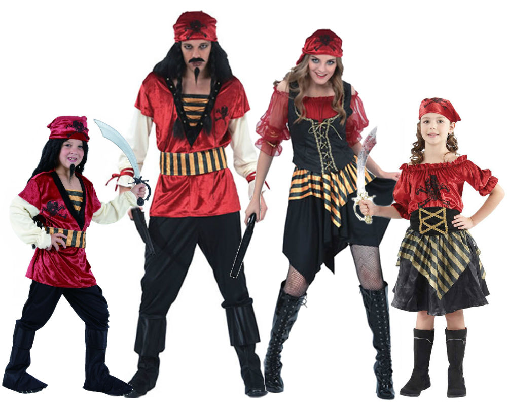 Grupo Disfraces Piratas Rojos