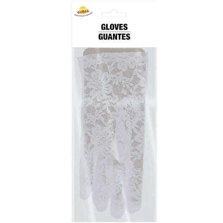 Guantes calados cortos blancos packaging