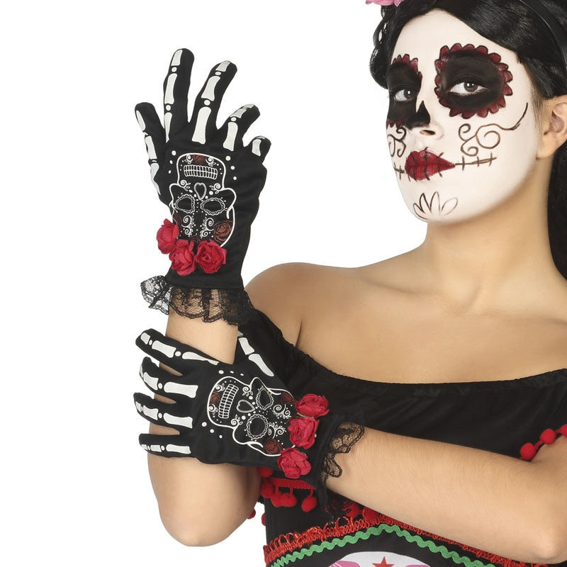 Guantes Catrina mexicana