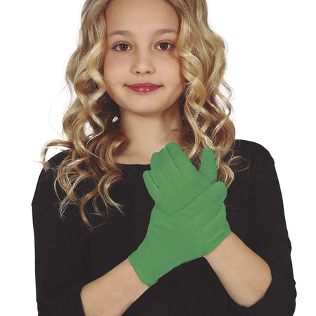 Guantes verdes oscuros infantiles