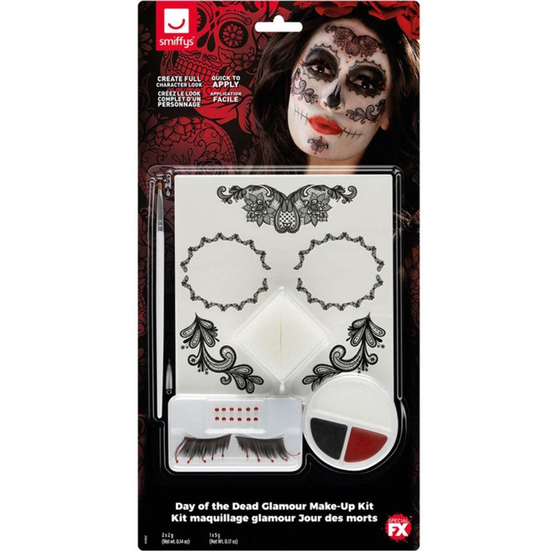 Kit de maquillaje glamuroso Día de los Muertos packaging