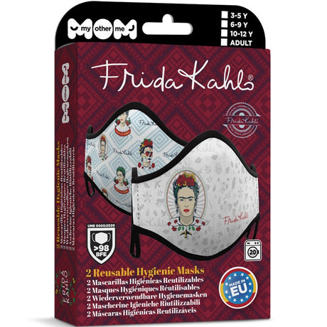 Mascarilla infantil de Frida Kahlo packaging