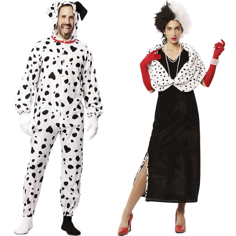 Pareja de Cruella de Vil y Perro Dálmata